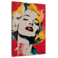 Donna bionda con labbra rosse in stile Pop Art retrò quadro