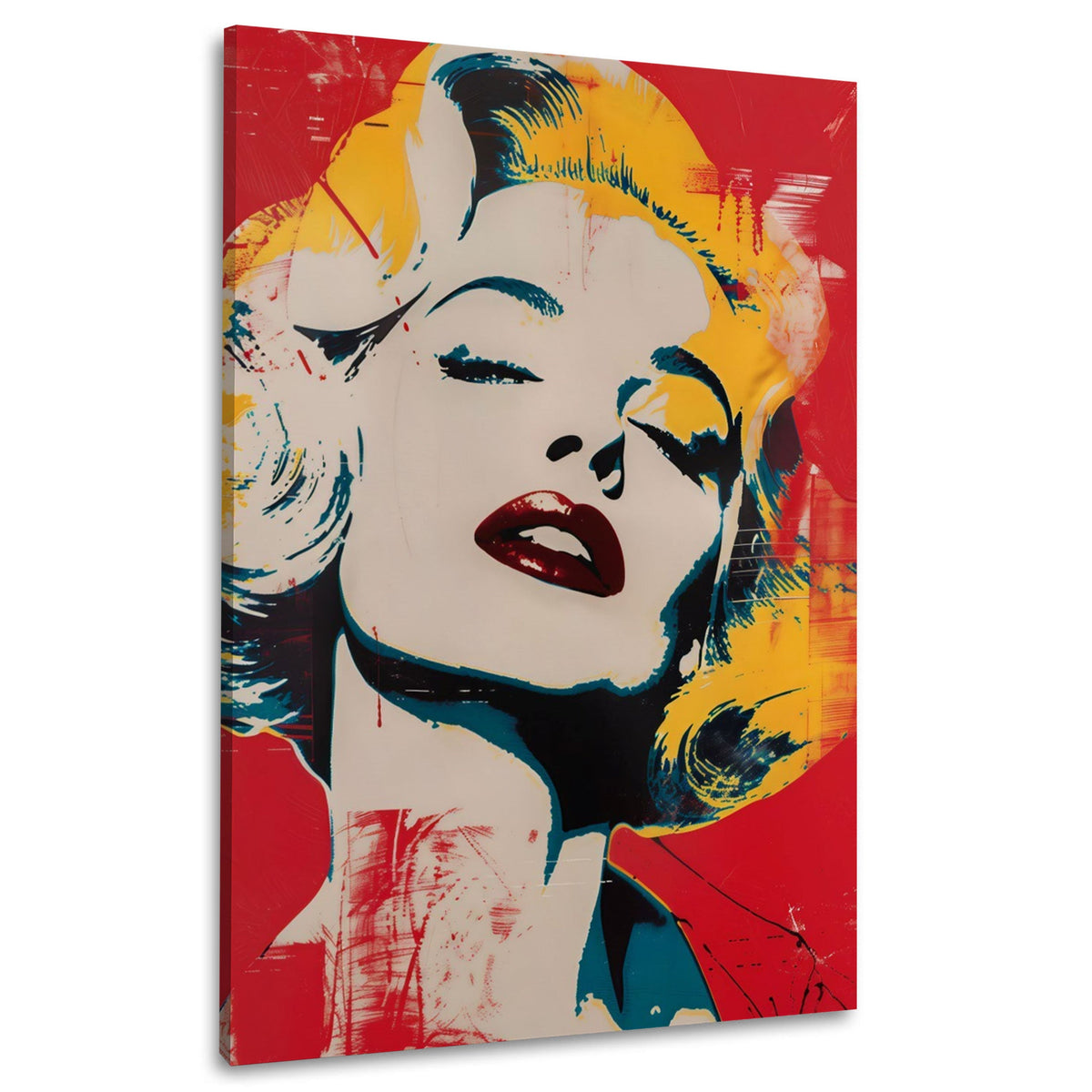 Donna bionda con labbra rosse in stile Pop Art retrò quadro