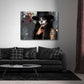 Donna con trucco da teschio e cilindro in stile gothic quadro