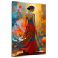 Donna elegante abito colorato arte astratta quadro