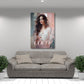 Donna elegante bicchiere moda arte coco quadro