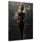 Donna elegante in nero con accenti dorati quadro
