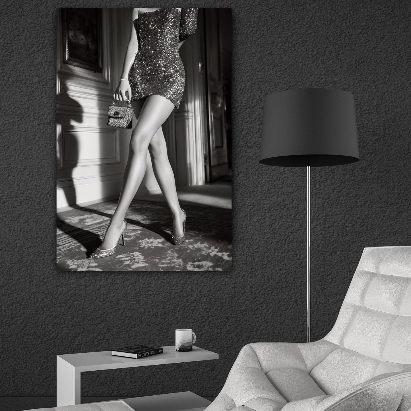 Donna fashion leopardo bianco nero dai toni caldi quadro