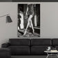 Donna fashion leopardo bianco nero dai toni caldi quadro