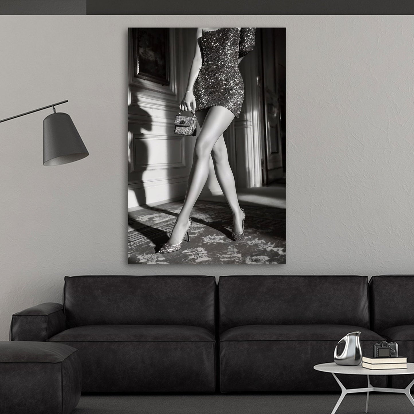 Donna fashion leopardo bianco nero dai toni caldi quadro