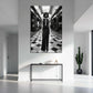 Donna moda bianco nero abito elegante galleria moderna quadro