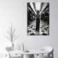 Donna moda L’Art Noir bianco nero abito elegante galleria quadro