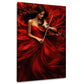Donna violino vestito rosso bellezza classica quadro