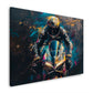 Ducati dorata con pilota vista frontale Street Art quadro