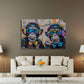 Due scimpanzé con cuffie e occhiali da sole graffiti quadro