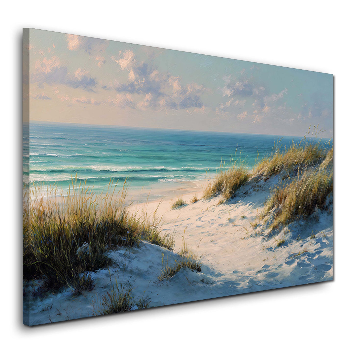 Dune di sabbia e mare nella luce del mattino quadro - vista 1