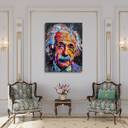Quadro Einstein pop art in soggiorno