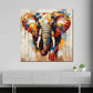 Elefante Pop Art vivace ritratto animale colorato quadro