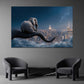 Elefante sul ramo sopra lo skyline di New York quadro - vista 3