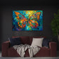 Farfalla colorata in arancio e blu in stile astratto quadro