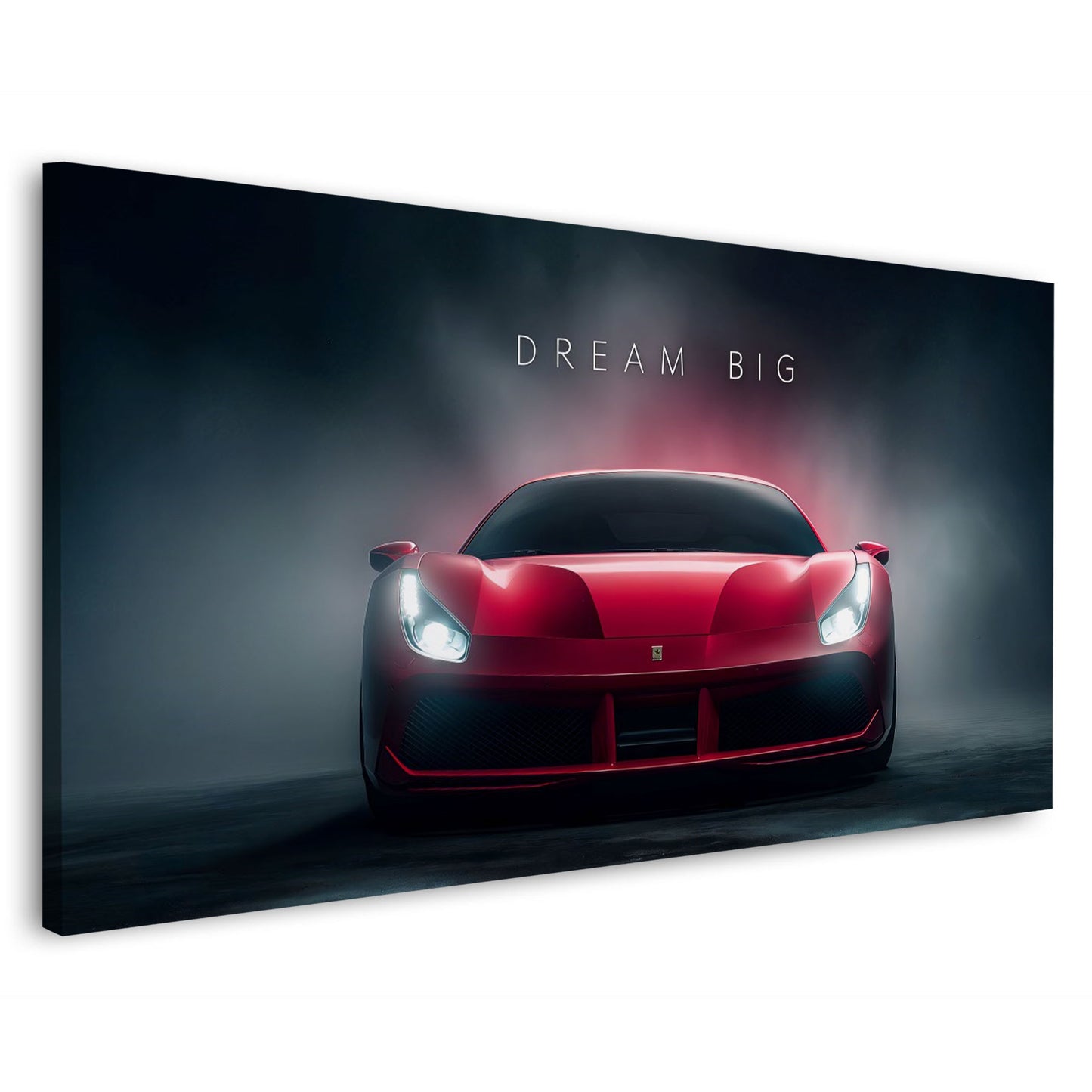 Ferrari auto sportiva rossa Dream Big motivazionale quadro