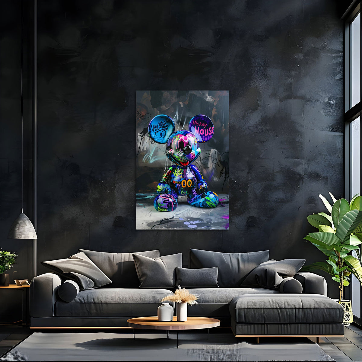 Figura di topo colorata in stile graffiti decorativo quadro