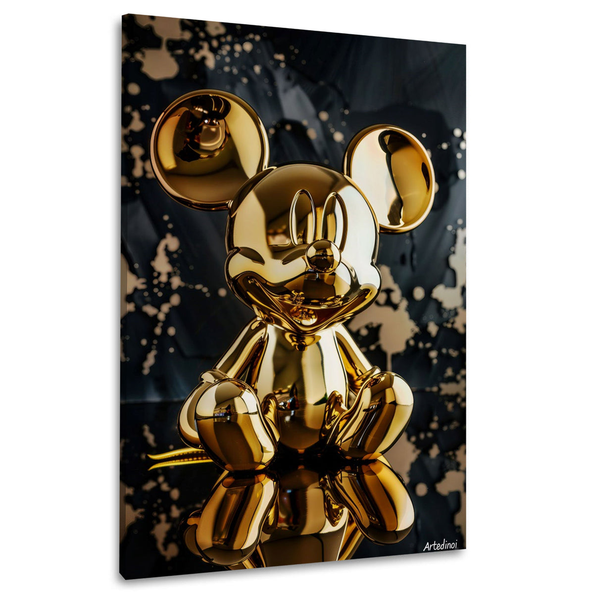 Figura dorata di topo su uno sfondo scuro decorativo quadro
