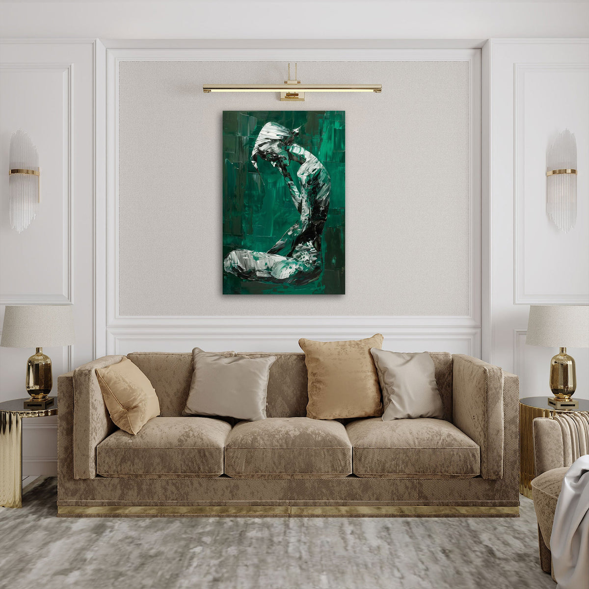 Quadro figura femminile astratta in soggiorno