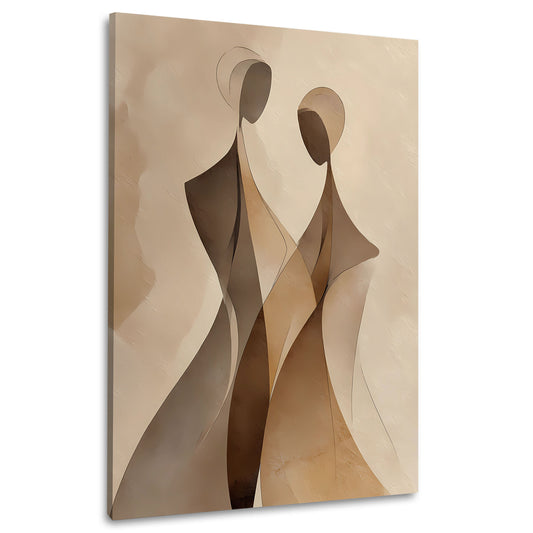 Figure minimaliste arte astratta colori terra quadro