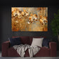 Fiori dorati caldi eleganti con colori brillanti quadro