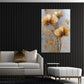 Fiori dorati dipinto dai colori vivaci e intensi quadro