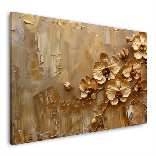 Fiori dorati eleganti di sicuro impatto estetico quadro