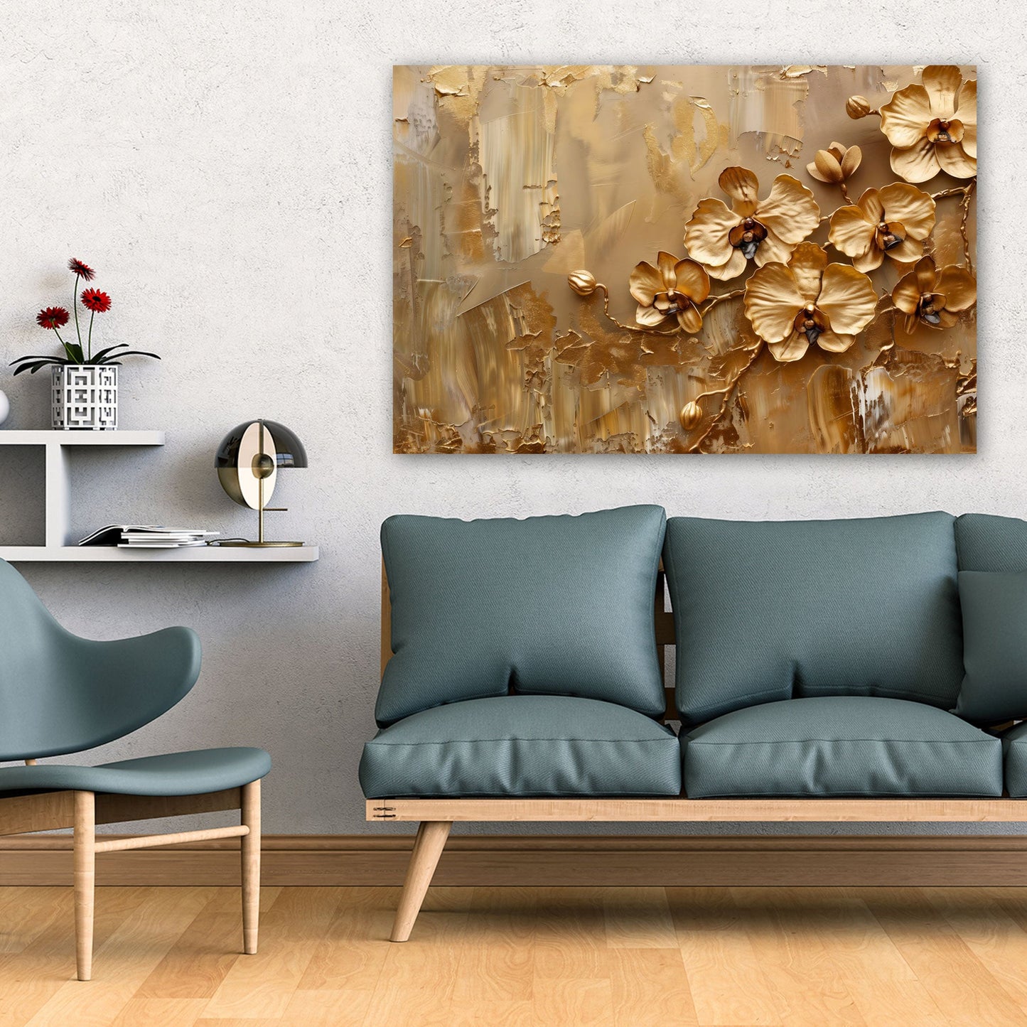 Fiori dorati eleganti di sicuro impatto estetico quadro