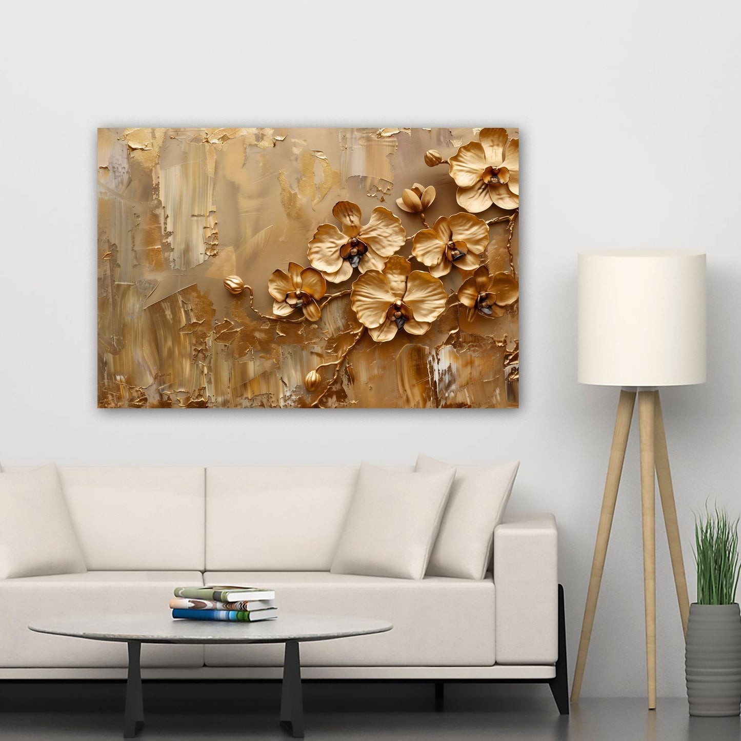 Fiori dorati eleganti di sicuro impatto estetico quadro