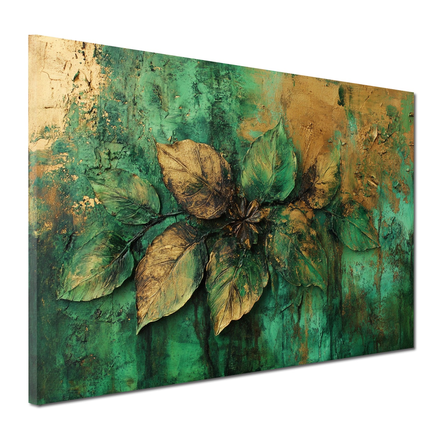 Foglie arte astratta verde quadro