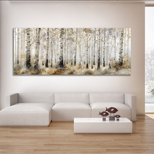 Foresta di betulle panorama paesaggio naturale alberi chiari quadro