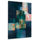 Forme astratte verde petrolio e oro eleganti quadro