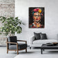 Quadro Frida fiori sfondo scuro ambientato