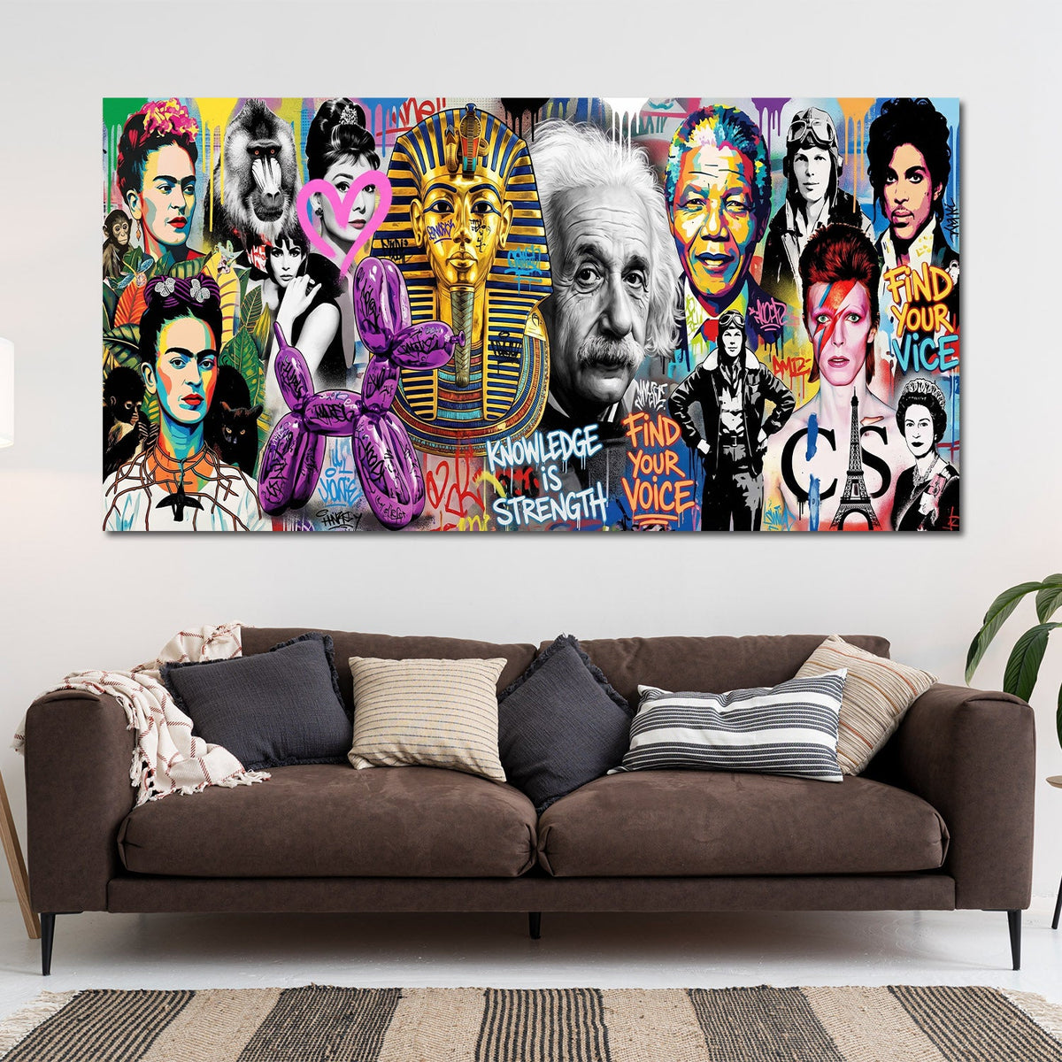 Frida Einstein Audrey Icone Pop Art Graffiti Retro quadro