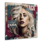 Gaga ritratto moderno con capelli biondi stile pop art quadro