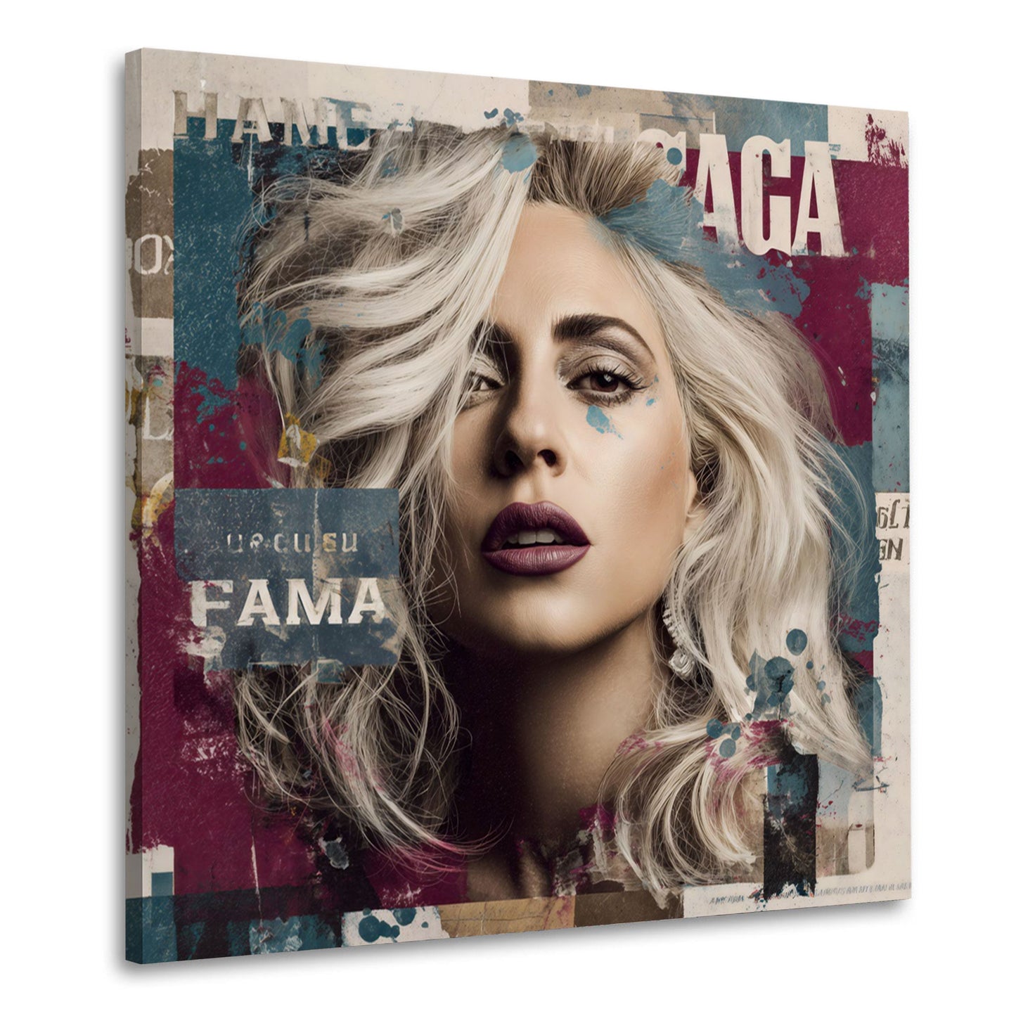 Gaga ritratto moderno con capelli biondi stile pop art quadro
