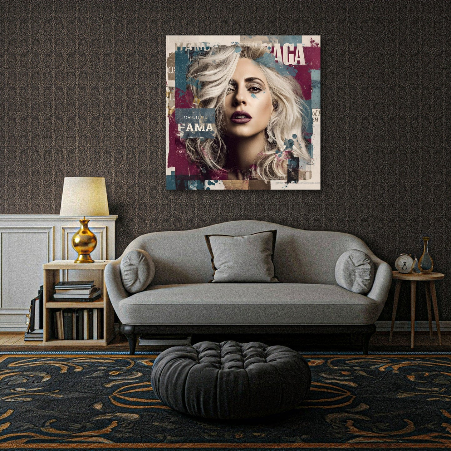 Gaga ritratto moderno con capelli biondi stile pop art quadro