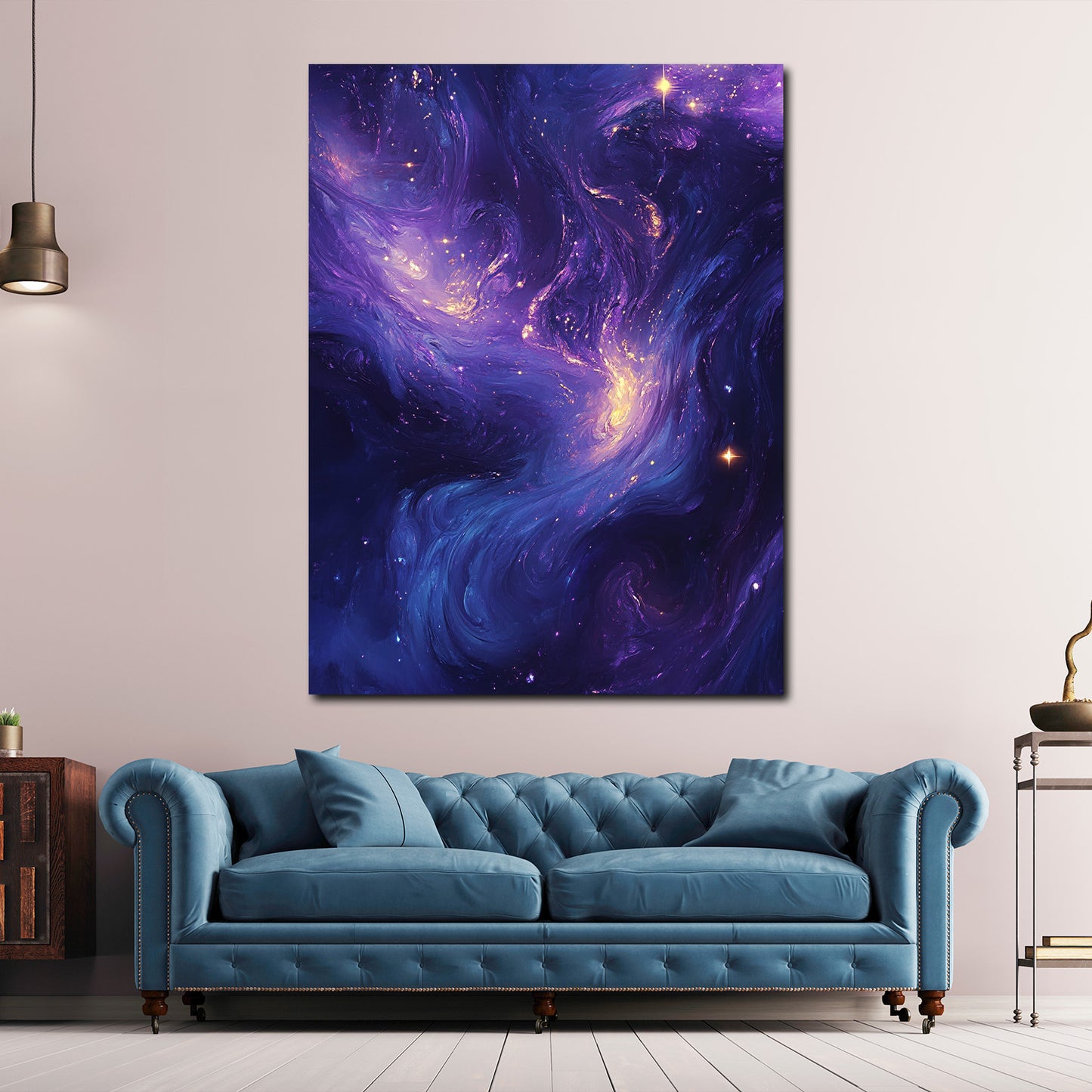 Galassia astratta viola blu stelle universo quadro