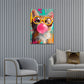 Gatto con occhiali gialli e gomma da masticare Pop Art quadro