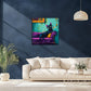 Quadro gatto lounge ambientato