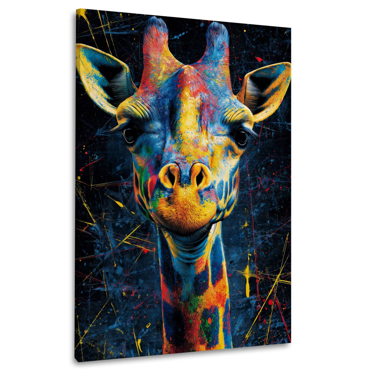 Giraffa colorata in stile pop art moderno quadro