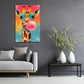 Giraffa con occhiali e gomma in design scuro quadro