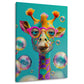 Giraffa con occhiali rosa per la cameretta dei bambini quadro