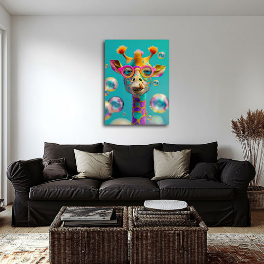 Quadro giraffa cameretta in soggiorno