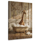 Giraffa vasca da bagno schiuma bagno vintage divertente quadro