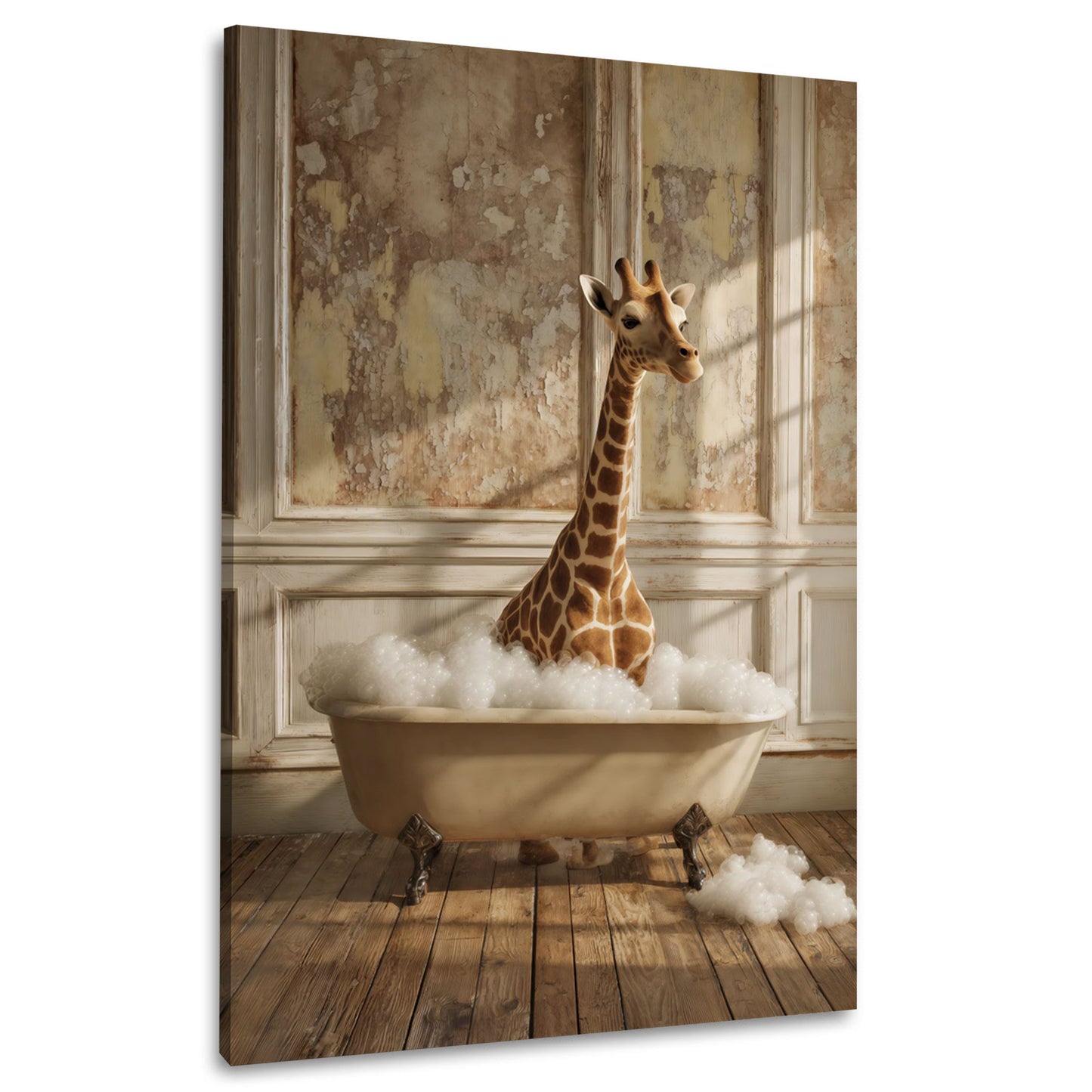 Giraffa vasca da bagno schiuma bagno vintage divertente quadro