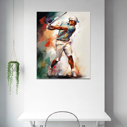 Golfista colpo di partenza sport dinamico pittura astratta quadro