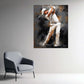 Golfista colpo di swing arte sportiva astratta quadro