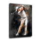 Golfista swing sport pittura astratta sfondo scuro quadro