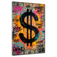 Graffiti street art dollari lusso motivazione quadro